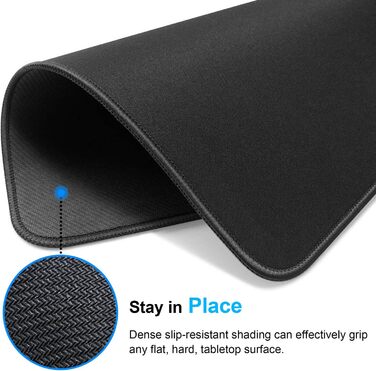 Килимок для миші KTRIO DEB146-Mouse-Pad-Black-3 pack Extend, 3 шт. з протиковзкою гумовою основою та прошитими краями, 275x215 мм (чорний)