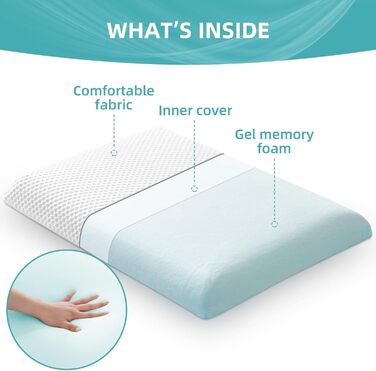 Подушка для сну на животі Плоска подушка Ультратонка подушка проти хропіння Тонка подушка для сну на животі Подушка з піни з ефектом пам&39яті 60 x 40 x 6 см