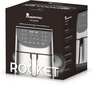 Аерофритюрниця Ємність 7 л і потужність 1700 Вт Світлодіодний сенсорний екран і кошик з антипригарним покриттям Фритюрниця Регульована температура 80-200C, 700