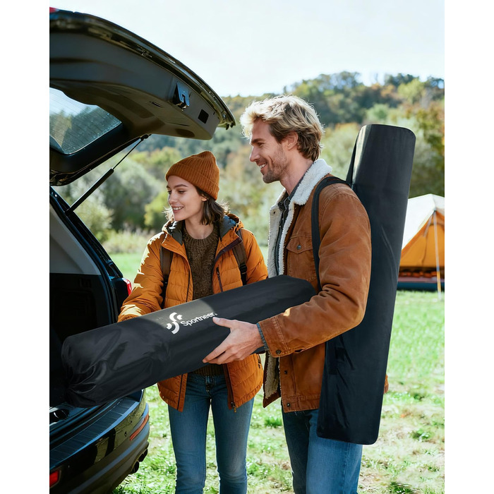 Складане кемпінгове крісло Sportneer Складане кемпінгове крісло до 160 кг, 3 регульовані кути нахилу, кемпінгове крісло/рибальське крісло зі спинкою, підголівником та сумкою для перенесення, складне кемпінгове крісло/вуличне крісло, , чорний