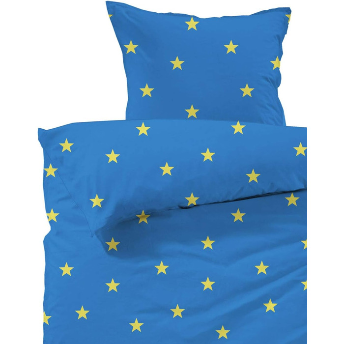 Комплект дитячої постільної білизни Lavea - Linus Kids 100 x 135см 40 x 60см. Дизайн Зірки - Колір Синій 100 бавовна. Висока якіст