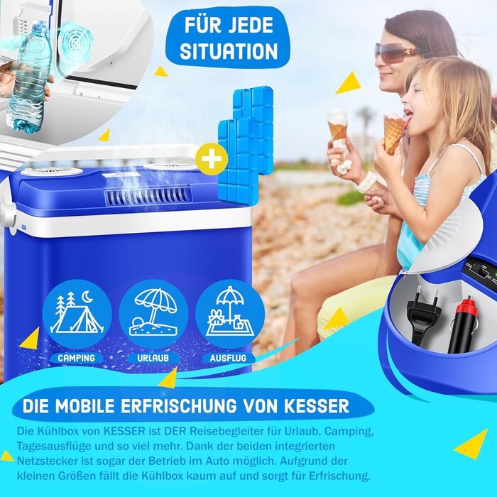 Л ОХОЛОДЖУЄ І ЗІГРІВУЄ Морозильна камера з термоелектричним приводом Підключення 12В і 230В для автокемпінгу та розетки Міні-холод