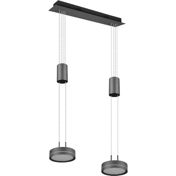 Світлодіодний торшер Trio Lights Franklin 426510208, Метал в т.ч. 35 Вт LED, зміна кольору, диммер (антрацит, підвіска 2-полум'я)