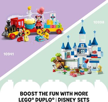 Конструктор Lego DUPLO Disney 3 в 1 Чарівний замок 10998 для сімейної гри з 5 персонажами Disney, включаючи Міккі, Мінні та друзів