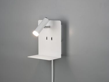 Стільний настінний LED-світильник Trio Leuchten Element 222570231, матовий білий метал, 1 x 3 Вт, з USB-портом для зарядки