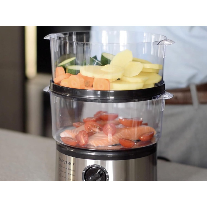 Багатофункціональний відпарювач 5 л, компактний акумулятор, таймер на 60 хвилин, потужність 400-500 Вт, - сріблястий і чорний 5 літрів