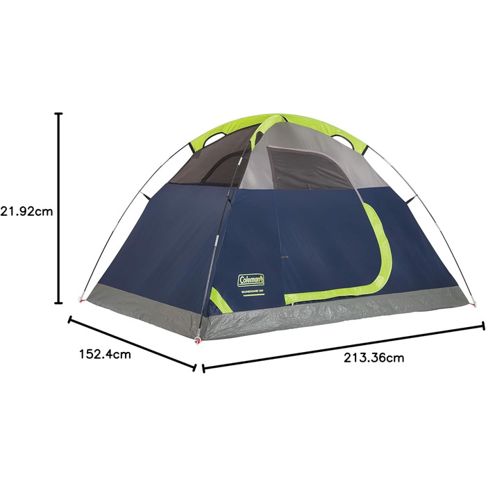 Намет кемпінговий купольний 2-місний Coleman Sundome – 3-сезонний, WeatherTec, водостійкий, Navy/Grey