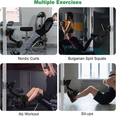 Стійка для присідань з розгинанням ніг SELEWARE для силової стійки 2x2 або 3x3 з отвором 5/8&quot або 1&quot Регульована насадка для тренажера великогомілкових м&39язів живота зі шкіряною поверхнею для тренувань у домашньому спортзалі для стійки 3x3 з отв