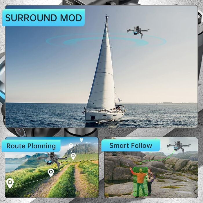 Дрон X-Verse KF110MAX з камерами 4K під 250g, уникнення перешкод 360, подвійна камера EIS, складний квадрокоптер GPS із безщіткови