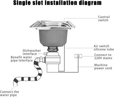 Електричний подрібнювач кухонних відходів OUKANING 1.4 л - Подрібнювач відходів для мийки 560 Вт Подрібнювач кухонних відходів Система утилізації харчових відходів
