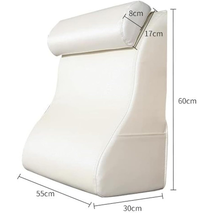 Подушка для спинки узголів&39я ліжка, диванна подушка, опорна подушка для спини, поперекова подушка, опорна подушка для спинки ліжка, дивана, подушка для читання, шкіряна губчаста клиноподібна подушка для літніх чоловіків, чорна - 553060 см