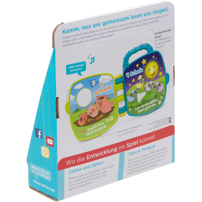 Музичний збірник пісень Fisher-Price Animal Friends Дитячі іграшки від 6 місяців, 1 року для дівчаток і хлопчиків Дитячі іграшки М