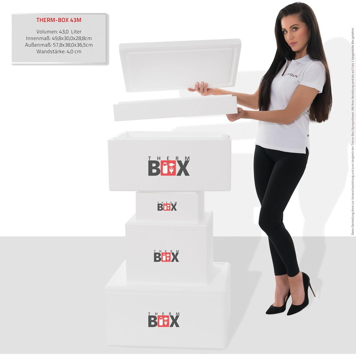 Модульна коробка THERM BOX від 14 л до 43 л, що розширюється, різних розмірів, пінопластова коробка-холодильник, коробка з підігрівом, багаторазова, 43M - 43 л