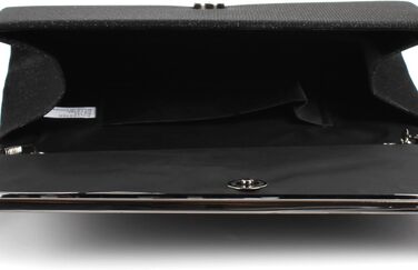 Чорний клатч з блискітками та знімним ланцюжком для вечірки, весілля, балу або урочистого заходу 06152