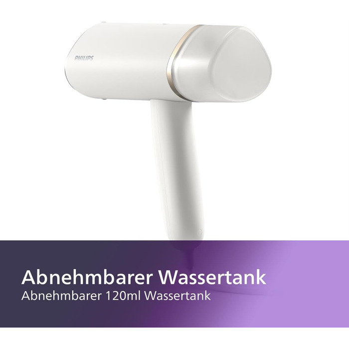Портативний паровий випрямляч Philips серії 3000 - 1000 Вт, компактний та складаний, резервуар для води 120 мл, постійна потужніст