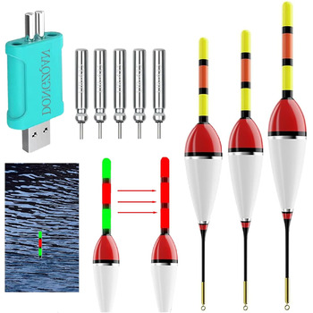 Світлодіодні поплавці DONGZQAN (3 шт.) з індикатором клювання, набір аксесуарів для риболовлі.