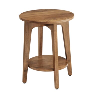 Журнальний столик VASAGLE, маленький круглий столик для вітальні, тумбочка для невеликих приміщень, з полицею, сучасний стиль, медово-коричневий LET283T41 Коричневий (Marrn Miel)