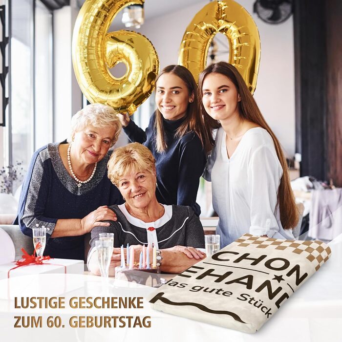 Подарунок на 60-річчя для жінок та чоловіків, кумедний подарунок на день народження у вигляді ковдри, подарунки на 60-річчя для жінок та чоловіків, подарунки на 60-річчя для жінок, дівчат, мам та тат, подарунки для дбайливого поводження