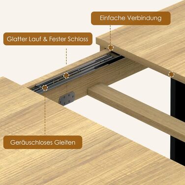Розсувний обідній стіл 120-160 см для 2-6 осіб, сучасний кухонний стіл, простий обідній стіл, високоміцний великий стіл для вітальні, їдальні, квартири