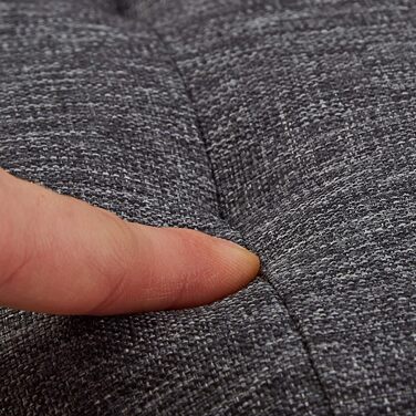 Пуф Relaxdays із місцем для зберігання, круглий м&39який табурет, для вітальні, імітація лляного матеріалу, В x Г 41 x 44 см, темно-сірий