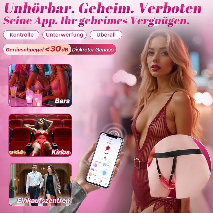 Інтерактивний вібратор зі штучним інтелектом, секс-іграшка для пар, жіночий із додатком, з 6 кільцями для пеніса, 9 налаштувань вібрації для жінок, тиха багатоточкова стимуляція клітора для БДСМ, секс-іграшка для пар, екстремальні секс-іграшки