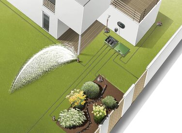 Комплект датчиків розумного керування зрошенням Gardena керування зрошенням до 6 клапанів (24 В), індивідуальне програмування тривалості поливу для кожного клапана, включаючи шлюз і розумний датчик (19109-20)