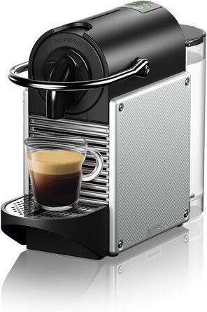 Кавова капсульна машина Nespresso De'Longhi EN 124.S Pixie Silver 1260 Вт 0,7 л Бічні панелі з перероблених капсул, сріблястий метал З бічними панелями з перероблених капсул Nespresso Single