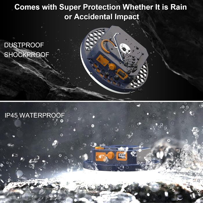 Акумуляторний кемпінговий ліхтар, акумулятор 10000 мАг, підвісний ліхтар для намету 3000 лм, портативний вуличний кемпінговий ліхтар 6500K, вуличний нічний ліхтар для ринку, ліхтар для риболовлі, аварійне освітлення для урагану (тепле)