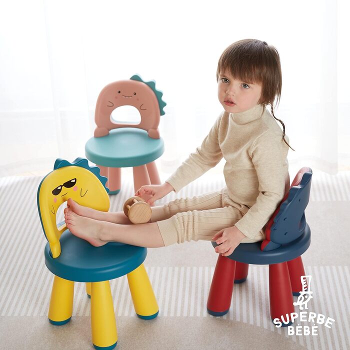 Дитячий стілець із пластику - Дитячий табурет - Зручний Легкий і міцний - Підходить для дітей від 2 до 6 років - Легко миється - Е