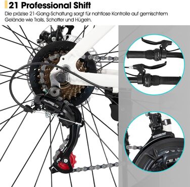 Гірський велосипед Hiland 26 27,5 дюймів, чоловічий/жіночий MTB з алюмінієвою рамою, 21 передача, хардтейл для дорослих з дисковими гальмами, чорний/синій/зелений/фіолетовий/білий, 26 дюймів