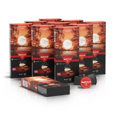 Кавові капсули Martello Без кофеїну — 100 шт. (10x10), 6 г, UTZ-сертифікат, для кавоварок Martello