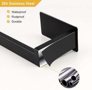 Тримач для туалетного рушника без свердління, тримач для туалетного рушника без свердління з нержавіючої сталі, самоклеючий для ва