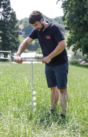 Бур для землі (ідеальний помічник для встановлення огорожі, легке попереднє буріння для кріплення стовпів, сталь з порошковим покриттям, 90 мм) 44485