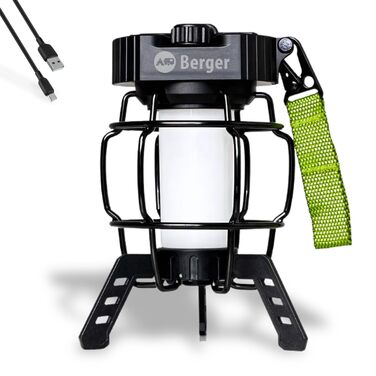 Ліхтар для кемпінгу BERGER Trueno Акумуляторний світлодіодний кемпінговий ліхтар із зарядкою через USB Вуличний ліхтар із регульованою яскравістю Бездротовий аварійний ліхтар, ідеально підходить для відключень електроенергії, наметів, походів та майстерен