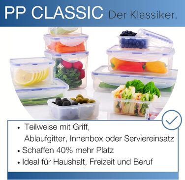 Пластикові контейнери для зберігання продуктів Lock & Lock набір з 3 предметів квадратні ланч-бокс з роздільником 1,4 л (3 x 1400 мл) прозорі