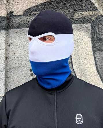 Балаклава PGWEAR у чорну, білу та синю смужки Маска унісекс, один розмір Ультрас, Хулігани, Лижі, Мотоцикли