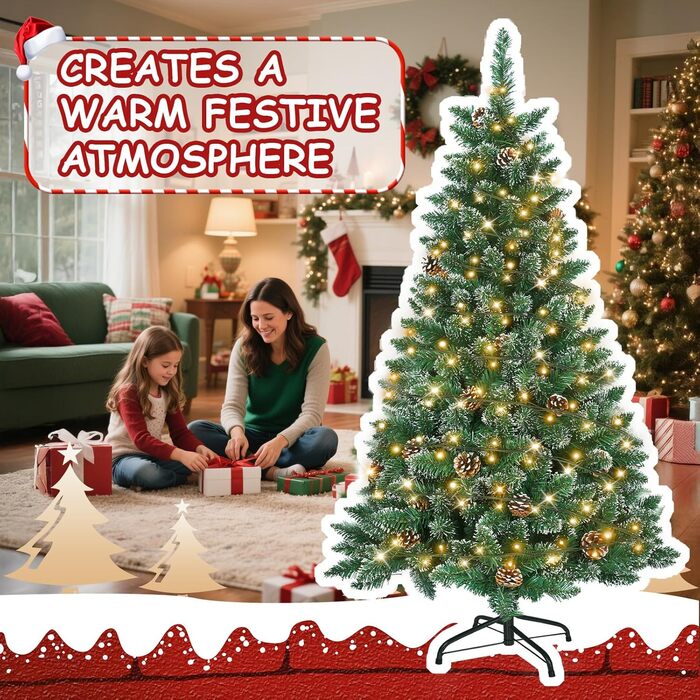 Різдвяна ялинка з вогнями 210 см зелена Eldzenith