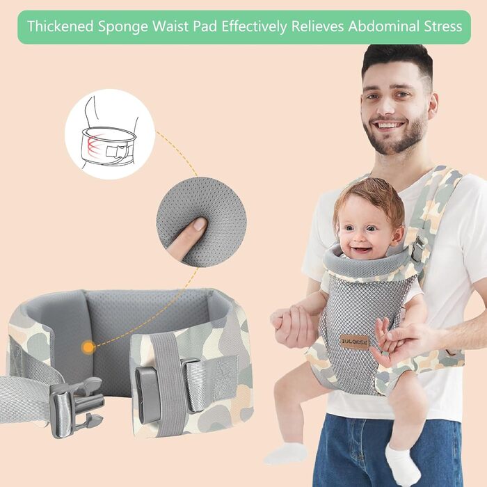 Переноска для новонароджених з поперековою підтримкою. Ергономічна сумка-переноска для новонароджених. Трансформований передній і