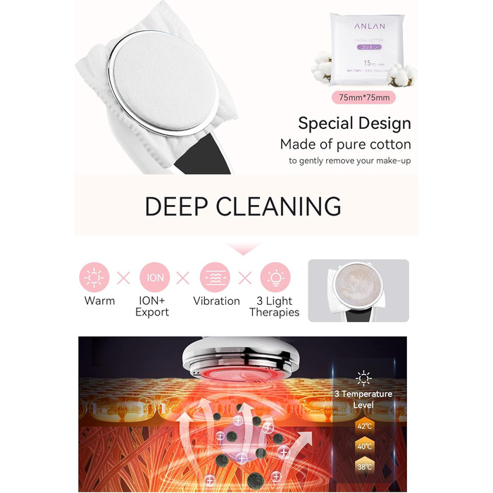 Масажер для обличчя, ANLAN 5в1 масажер для обличчя проти зморшок світлодіодний масажер світлотерапії масажер для обличчя тепло прохолодна вібрація EMS пристрій для обличчя підтяжка обличчя проти зморшок антивіковий пристрій для очищення обличчя синій