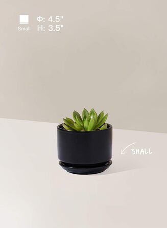 Набір з 3 керамічних квіткових горщиків, діаметром 111317 см, набір для невеликих кашпо, квітковий горщик для кімнатних рослин з блюдцем та дренажним отвором, чорний