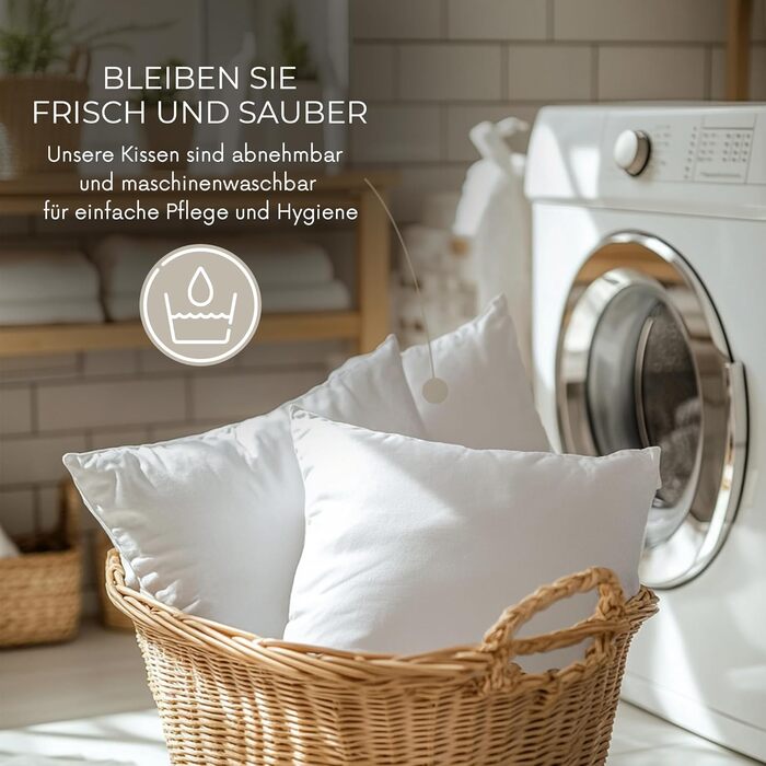 Комплект із 2 подушок (50x80 см) - Гіпоалергенні, декоративні подушки, що можна прати, подушки для дивана, подушки для сну - Подушки для ліжка та дивана - Оптимальний комфорт сну для дому 50 см x 80 см, комплект із 2 предметів