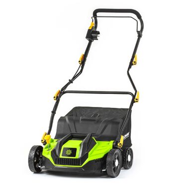 Електричний аератор та граблі 2-в-1, 1300 Вт, ширина захоплення 320 мм, 40-літровий контейнер, регульована ручка, глибина аерації -12 до 10 мм, 2 змінні циліндри