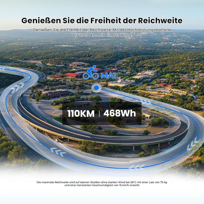 Електровелосипед Touroll MA1 26 дюймів для дорослих, міський електричний велосипед з двигуном 250 Вт 75 Нм із середнім приводом та акумулятором 36 В 468 Втгод, запас ходу 110 км, гідравлічні дискові гальма, електровелосипеди для чоловіків та жінок