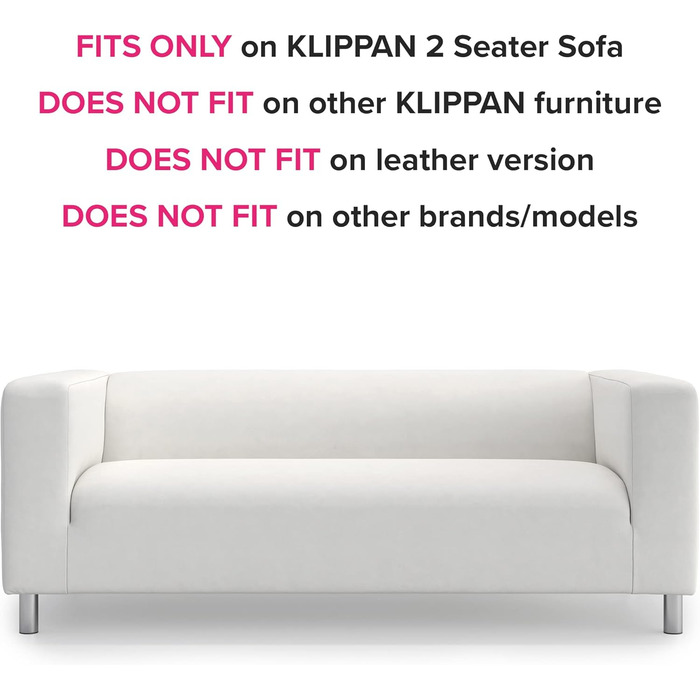 МАЙСТРИ ЧОХЛІВ Замінний чохол для дивана IKEA Klippan 2-місний, чохол для дивана Klippan 2-місний, двомісний, чохол для дивана, 180 см x 85 см x 58 см (Гранатовий, Поліестер Petite)