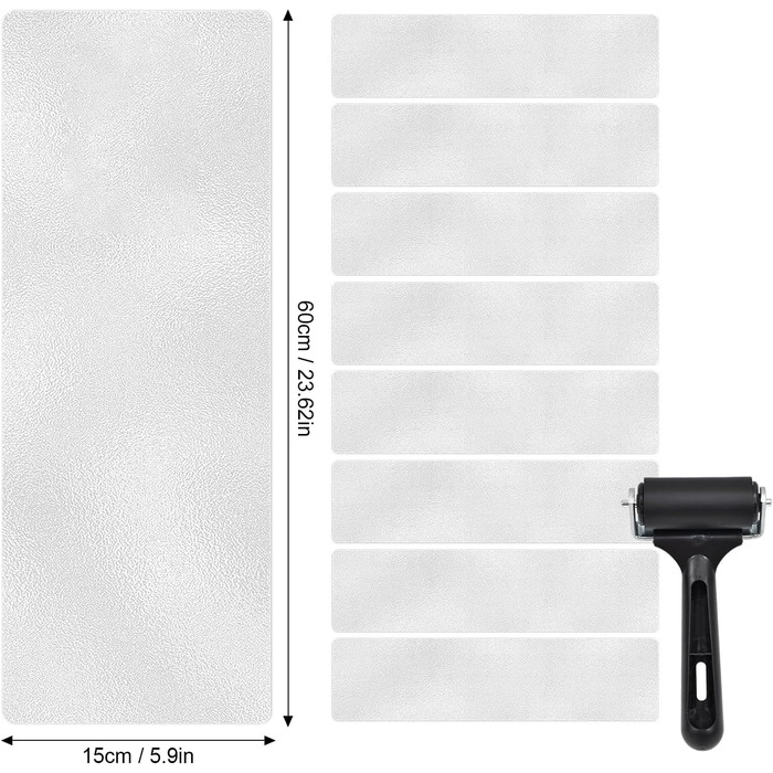 Килимки для сходів, протиковзкий килимок, 15 шт. 60x15 см, для внутрішніх сходів, протиковзкий килимок з роликом, водонепроникний самоклеючий килимок для дерев&39яних сходів, комплект