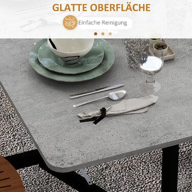 Розкладний обідній стіл, Кухонний стіл для 4-6 осіб з колесами, Сталеві ніжки, Мобільний розкладний обідній стіл для невеликих приміщень, Їдальня, Кухня, 120 x 80 x 73 см, Сірий
