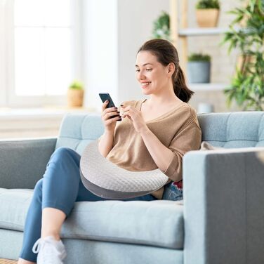 Ергономічна в&39язана подушка Crealis, в&39язана гачком опорна подушка, ергономічна подушка Crealis, подушка для читання та ігор для творчих моментів, підлокітник для читання, гри, роботи, в&39язання гачком, рукоділля, сірий