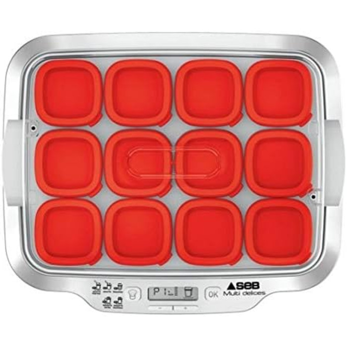 Експрес йогуртниця Multidelices на 12 баночок, біла/червона 12 баночок червона, 661500