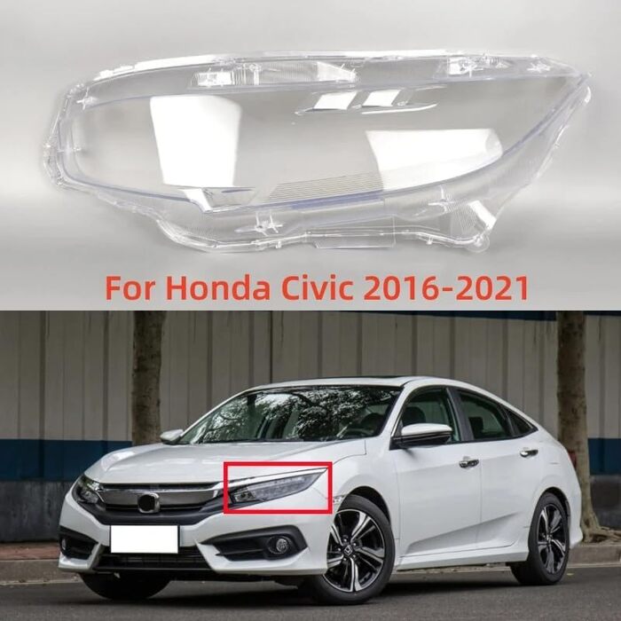 Для Honda Civic 10 покоління 2016 2017 2018 2019 2020 2021 Прозорий ПК Кришка фари ліва