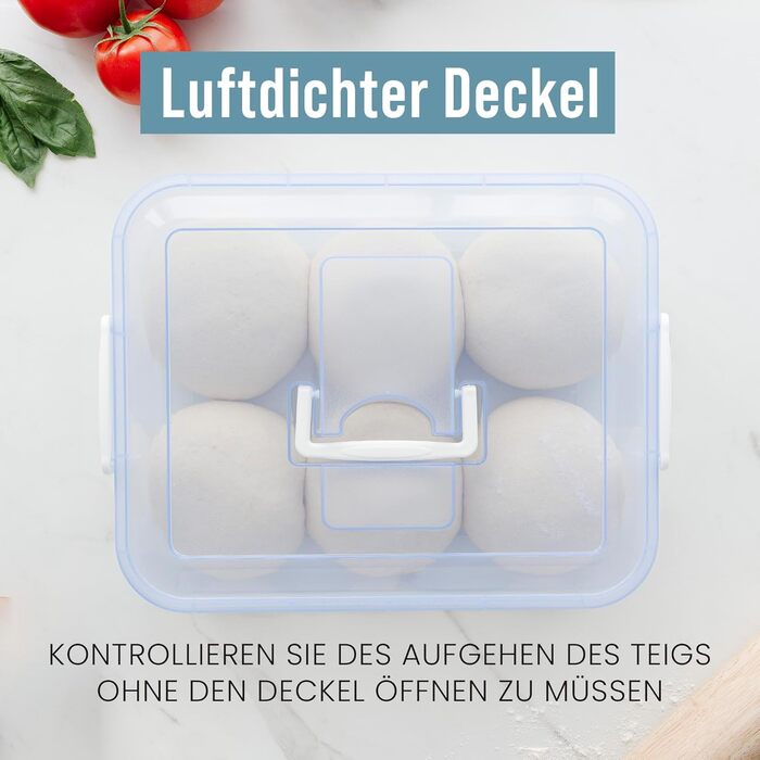 Коробка для тіста для піци Chef Pomodoro Коробка для піци Коробка для тіста для піци з кришкою Коробка для піци Контейнер для тіста для піци Аксесуари для піци Коробка для розстойки Деко для тіста (Синій, 35,6 x 27,9 см) Синій 35,6 x 27,9 см